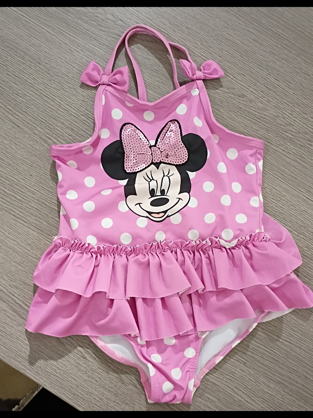Disney Pink and White Minnie Graphic Swimwear